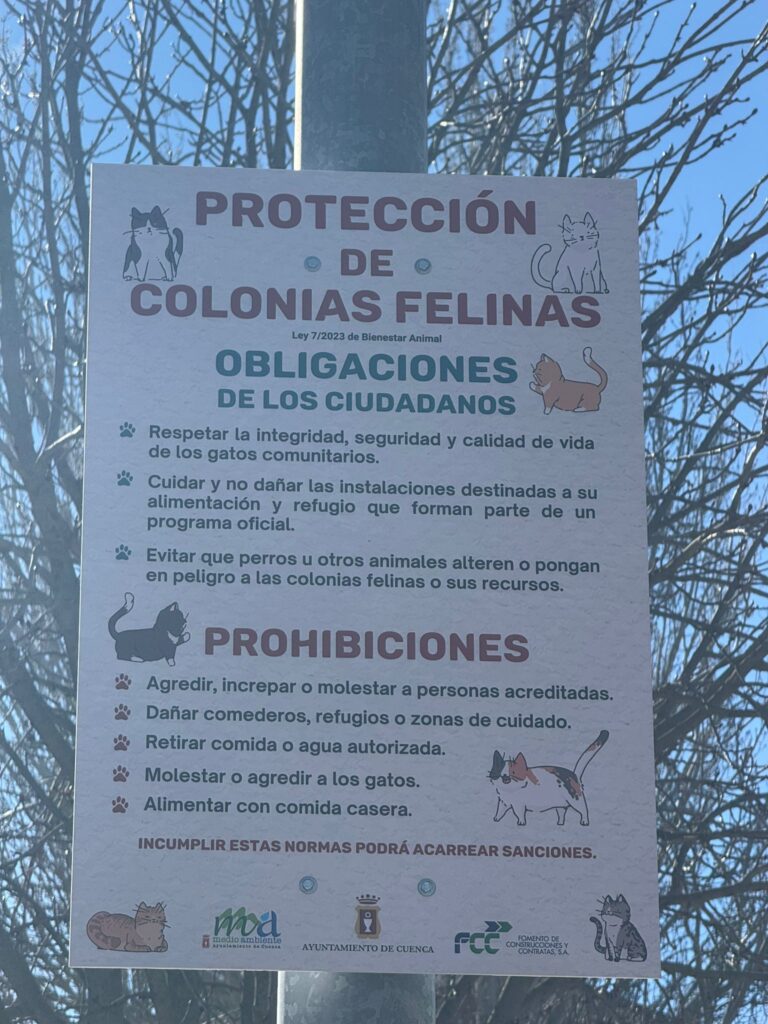 Cartel sobre la protección de colonias. Foto propia.