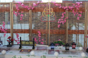 Japan Stand con cosas típicas de Japón