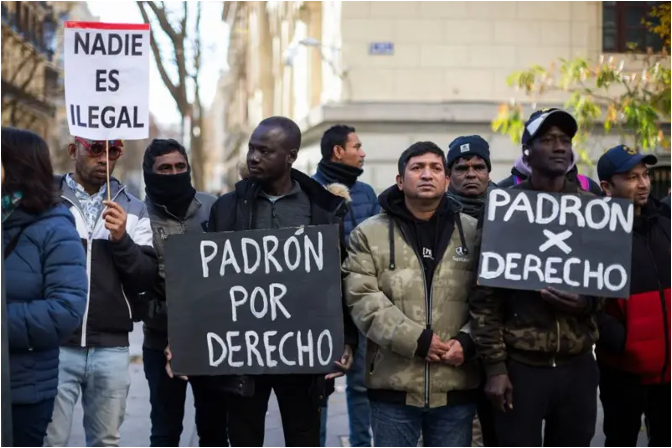 Manifestación de migrantes en Madrid.