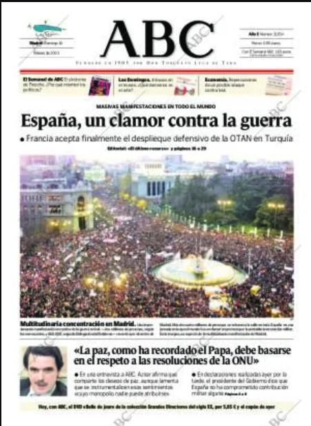 Portada ABC 16/02/2003