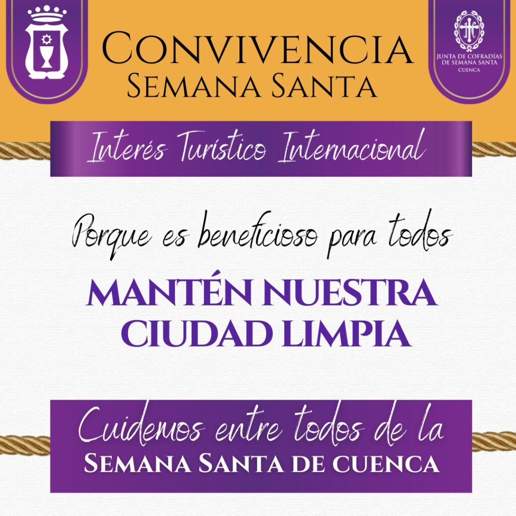 Campaña del Ayuntamiento y la Junta de Cofradías para garantizar una Semana Santa limpia 