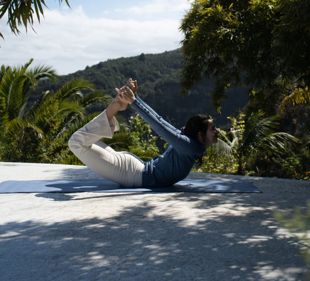 María Brito practicando yoga. Foto: María Birto